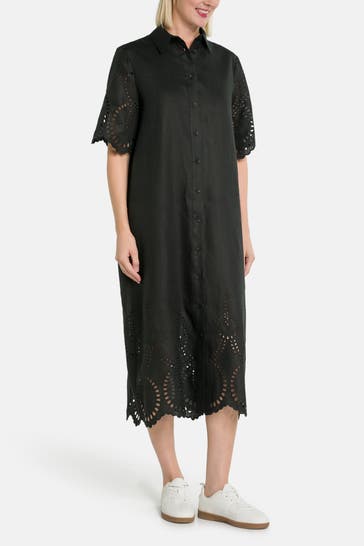 RIANI Black linen dress