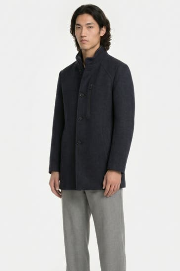 S.OLIVER BLACK LABEL Wollmixmantel dunkelblau