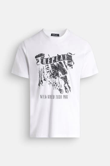 REPLAY T-Shirt weiß