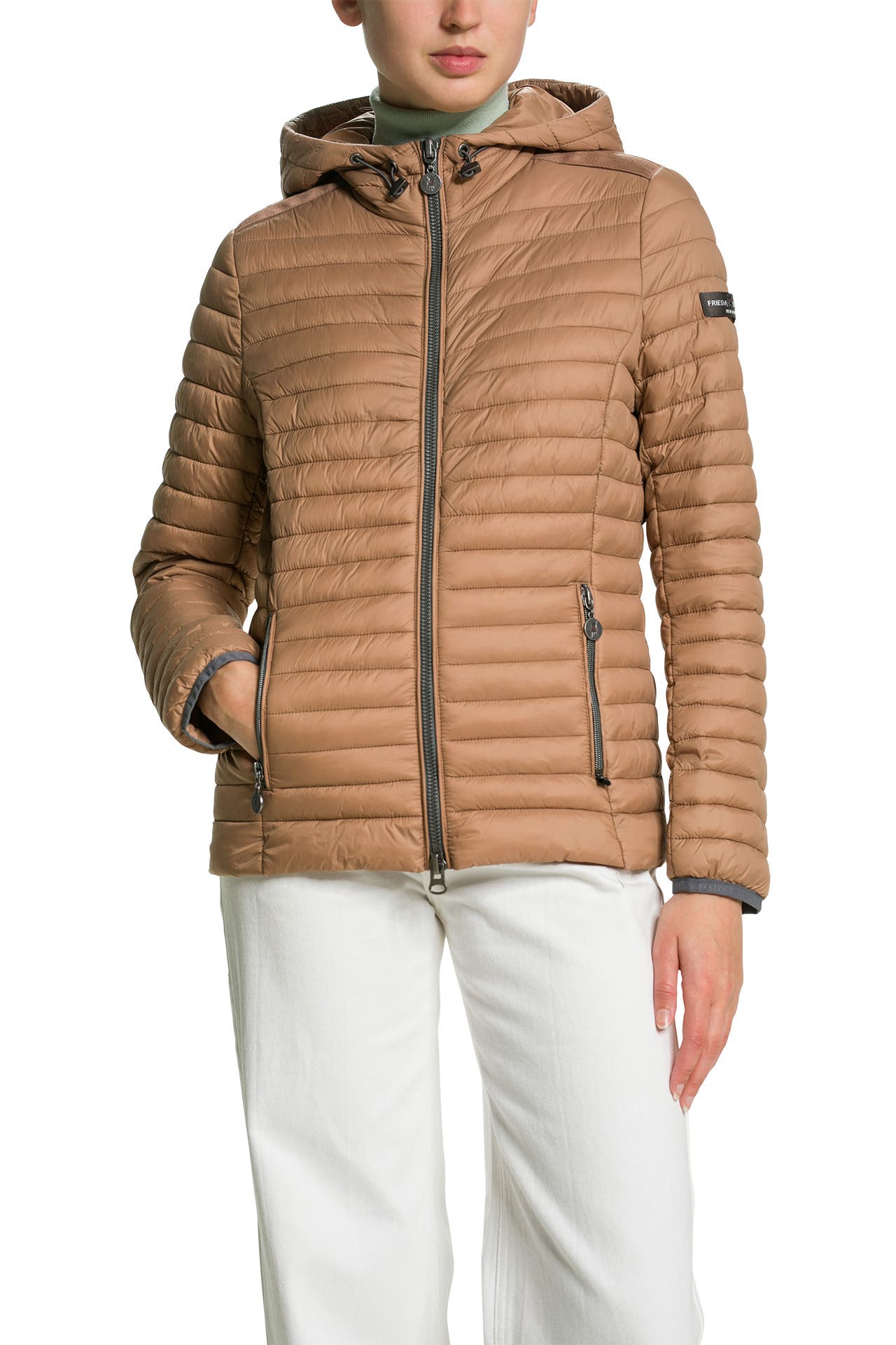 Frieda & Freddies Quilted Chocolate Brown Puffa Coat 3701 Col 860 main image 1