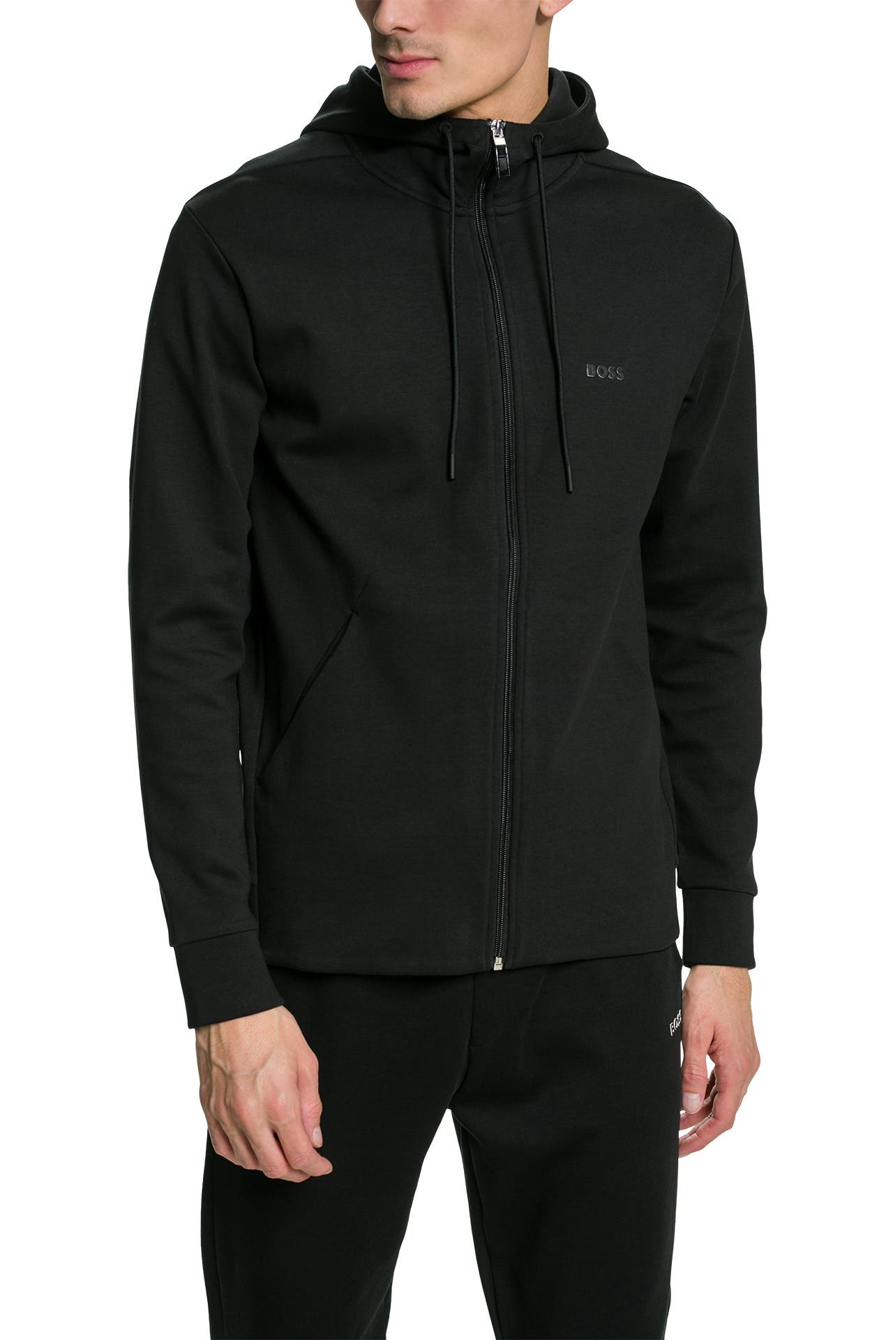 BOSS GREEN Sweatjacke 'Saggy' schwarz, Bild 1