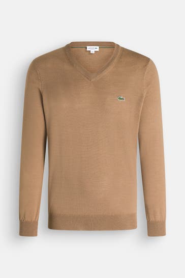 LACOSTE Wollmix-Pullover camel
