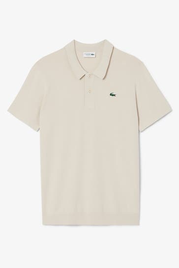 LACOSTE Strick-Polo beige
