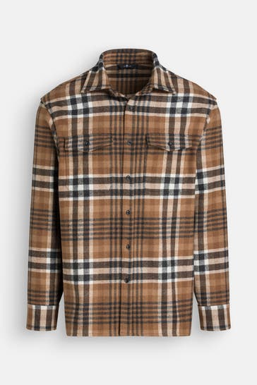 7 FOR ALL MANKIND Overshirt braun kariert