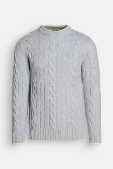 WOOL & CO Wollmix-Pullover hellblau