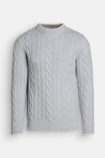 WOOL & CO Wollmix-Pullover hellblau