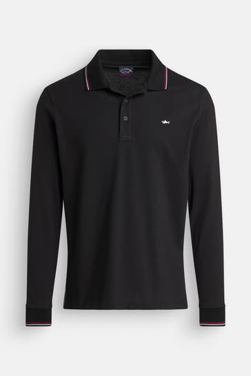 PAUL & SHARK Langarm-Polo schwarz