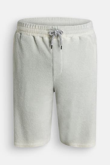 ROBERTO COLLINA Frottee-Shorts hellgrau