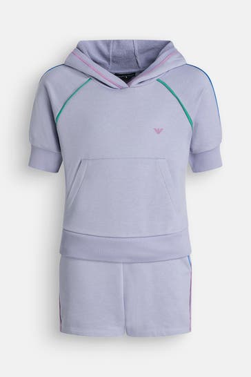 EMPORIO ARMANI Set: Hoodie und Shorts flieder