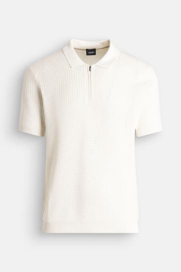 JOOP! Strick-Polo 'Vascor' weiß
