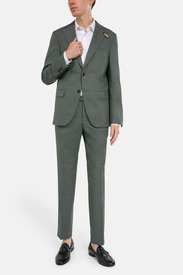 BALDESSARINI Schurwollmix-Anzug olive