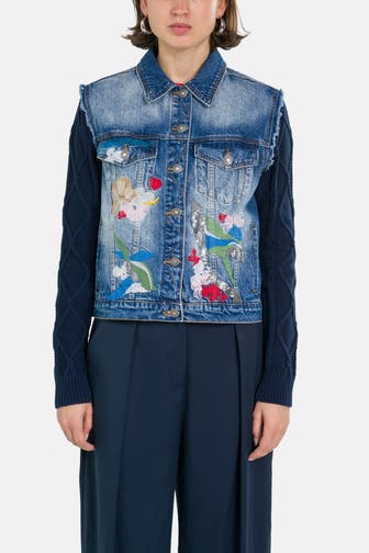 DESIGUAL Jeansjacke 'Leslie' gemustert
