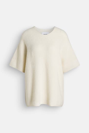 BLACK PALMS Woll-Shirt 'Filine' ecru