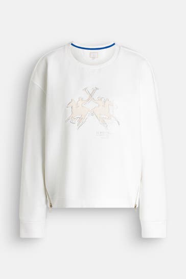 LA MARTINA Sweatshirt 'Whitnie' weiß