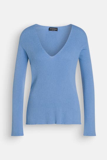 EMPORIO ARMANI Strickpullover taubenblau