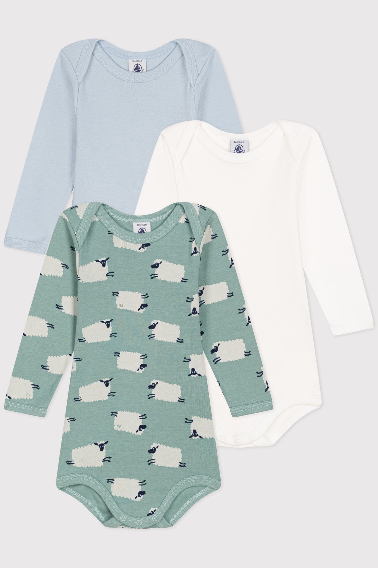 PETIT BATEAU 3er-Pack Bodies mehrfarbig, Bild 1