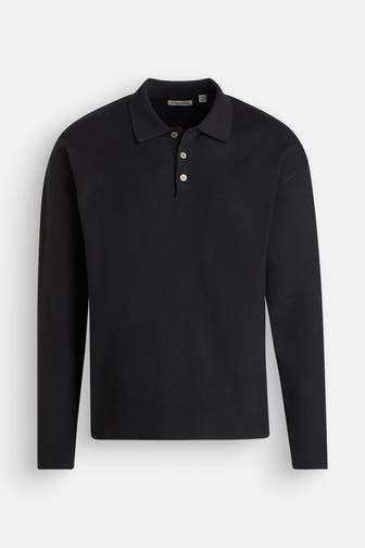 JACK & JONES Langarmpolo schwarz
