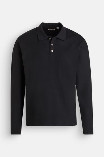 JACK & JONES - Langarmpolo schwarz