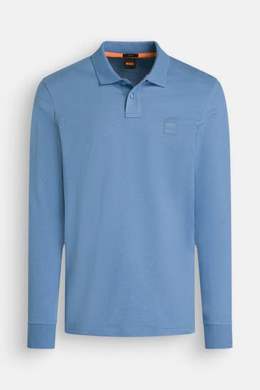 BOSS ORANGE Polo-Shirt azurblau