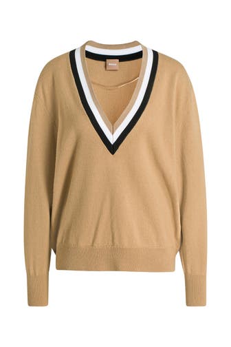 BOSS Strickpullover beige