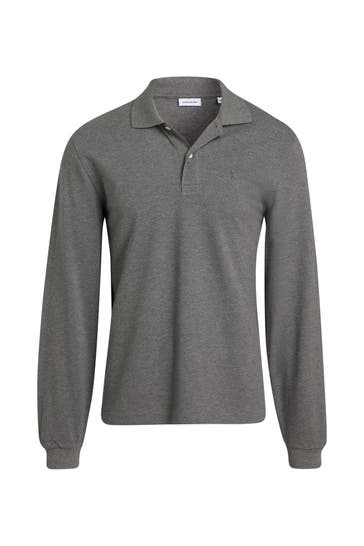 SEIDENSTICKER Langarm-Polo grau