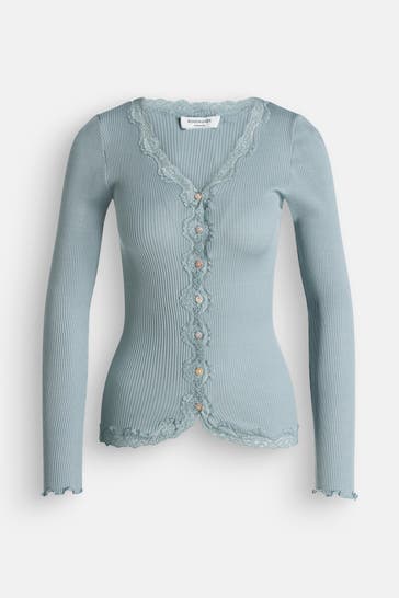 ROSEMUNDE Seidenmix-Cardigan petrol