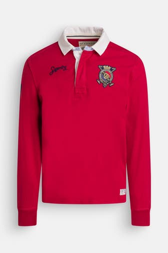 SUPERDRY Langarm-Polo rot