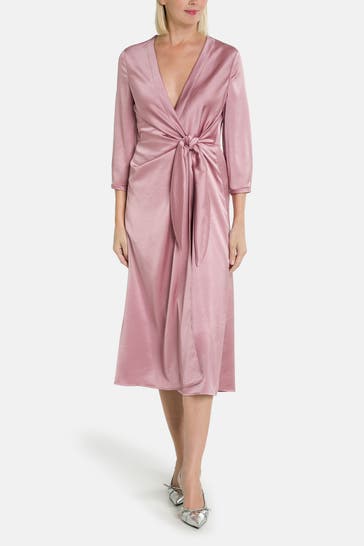 RIANI Dusty pink satin Midi Dress