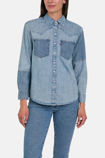 LEVI'S® Jeansbluse 'Teodora' blau