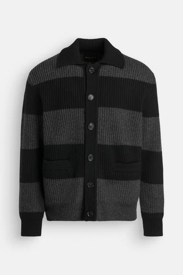 ROBERTO COLLINA Merinojacke gestreift