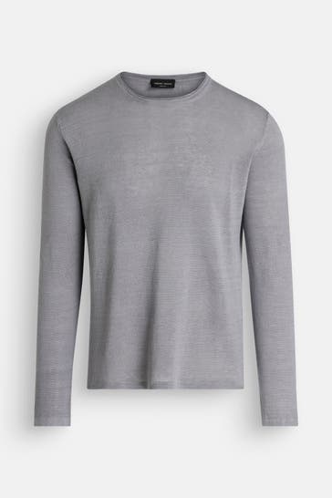 ROBERTO COLLINA Leinen-Pullover grau