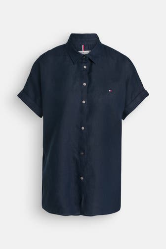 TOMMY HILFIGER Leinenbluse dunkelblau