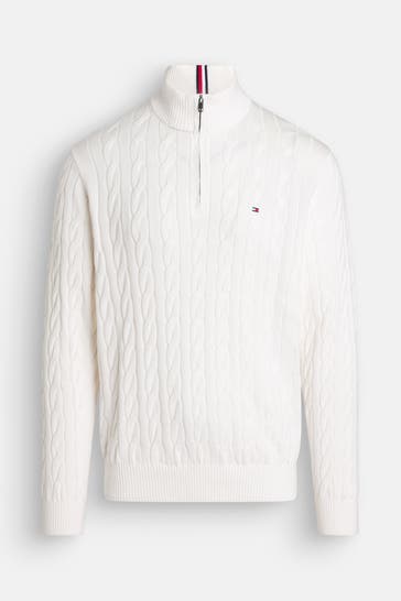 TOMMY HILFIGER Strick-Troyer offwhite
