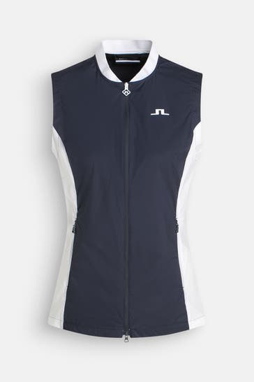 J.LINDEBERG SPORTSWEAR Weste 'Thorine' dunkelblau-weiß