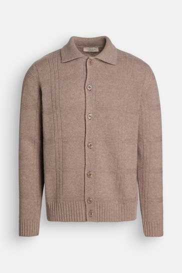 WOOL & CO Woll-Strickjacke greige