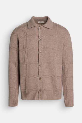 WOOL & CO Woll-Strickjacke greige