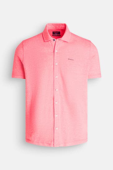 NEW ZEALAND AUCKLAND Kurzarmhemd 'Patrick' neonrot