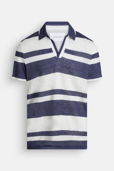 BALDESSARINI Leinen Polo-Shirt gestreift