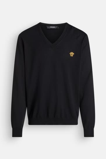 VERSACE Wollpullover schwarz