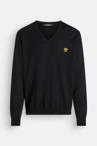VERSACE Wollpullover schwarz