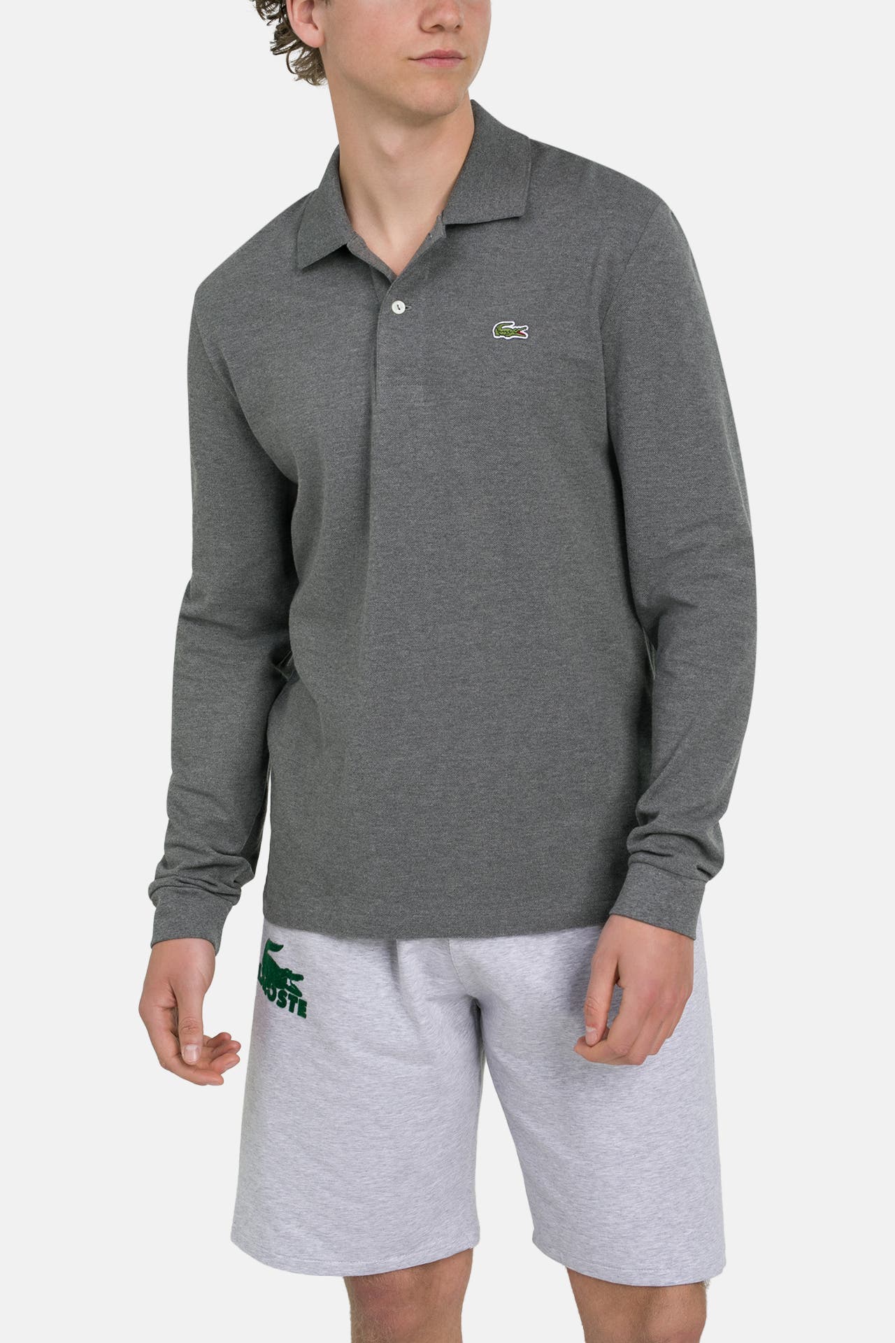 LACOSTE Langarm-Polo grau, Bild 1