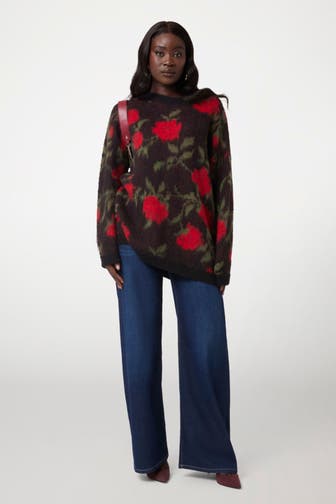 GUESS Wollmix-Strickpullover floral