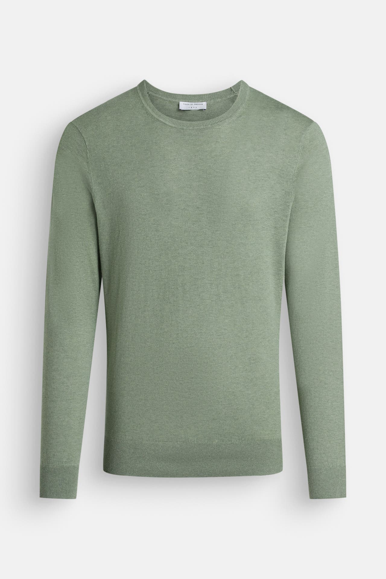 TIGER OF SWEDEN Leinenmix-Pullover 'Michas' graugrün, Bild 1