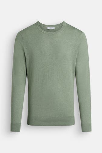 TIGER OF SWEDEN Leinenmix-Pullover 'Michas' graugrün