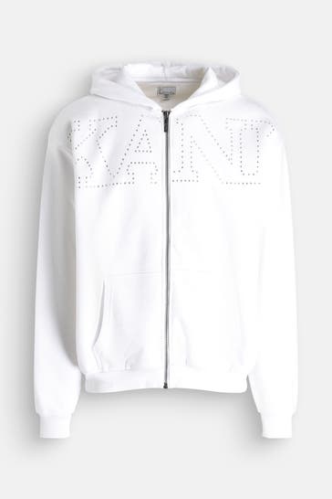 KARL KANI Sweatjacke 'Studded Retro' weiß