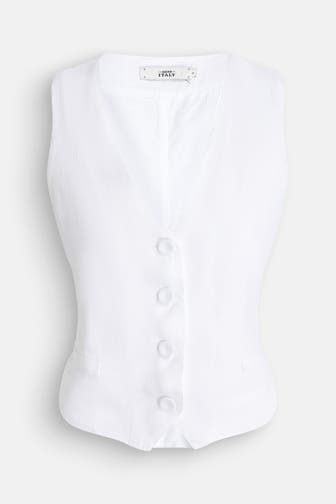 0039 ITALY Leinenweste weiß