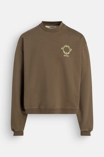 ROUGH. Sweatshirt 'Floral Emblem' braun