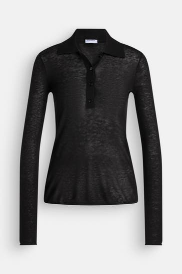 FILIPPA K Langarmpolo schwarz