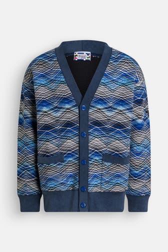 MISSONI Wollmix-Strickjacke blau