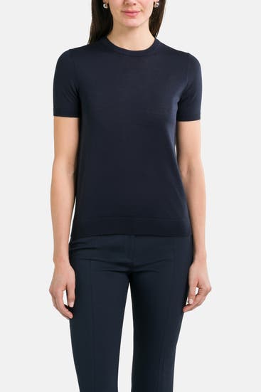 BOSS - Strickshirt 'Falyssias' dunkelblau